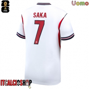 Inghilterra Bukayo Saka #7 Prima Maglia Mondiali 2026 Manica Corta